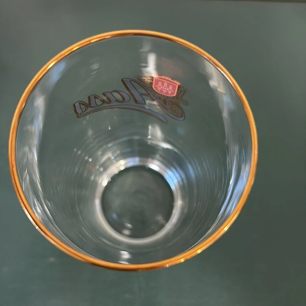 Vintage Aass Gold-Rimmed Drinking Glass